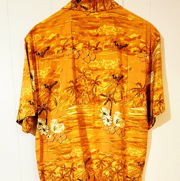CALYPSO JOE AUTHENTIC ISLAND WEAR HAWAIIAN SHIRT. MENS Sz:L BRIGHT BEACH SCENE. - Picture 4 of 12